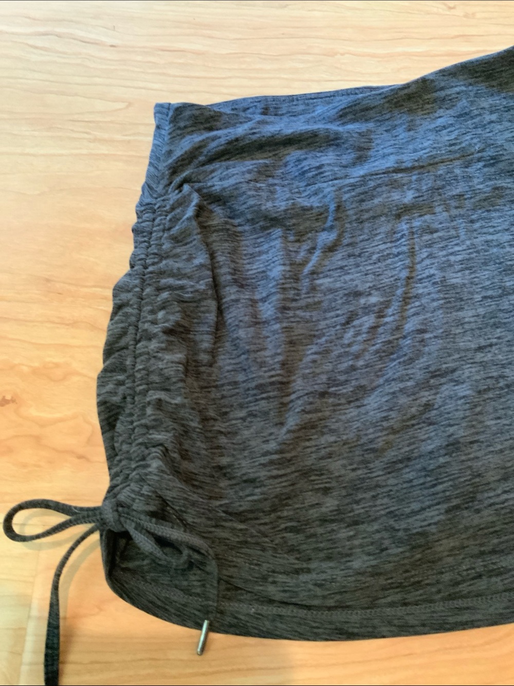 Women's Dark Gray Drawstring Side Skort - Picture 3 of 4
